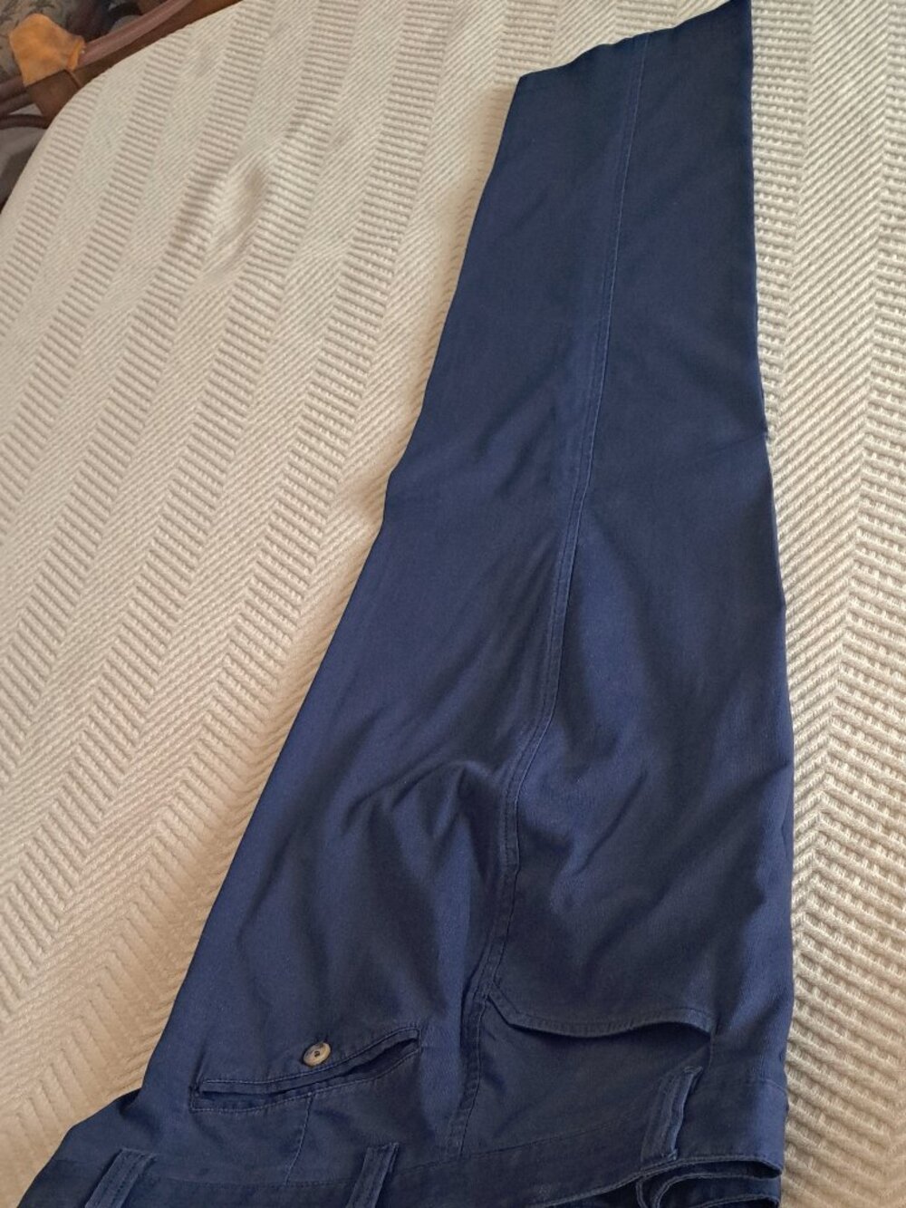 Gianfranco Ferre Navy Blue Cotton Twill Casual Pants Lightweight VTG Size EU 54